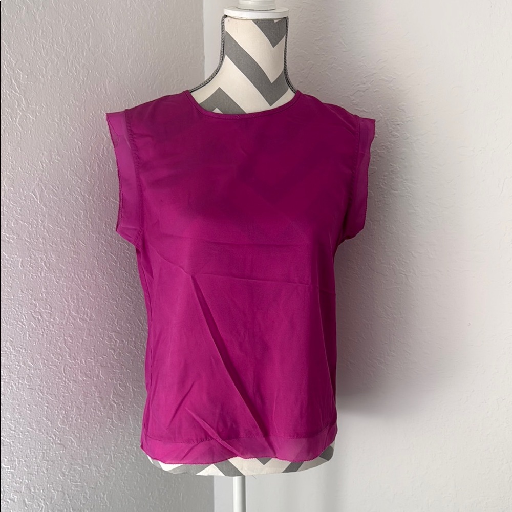 Naked Zebra Magenta, Sleeveless Boxy Blouse